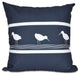 Birdwalk, Animal Print Pillow, Navy Blue, 26"x26"