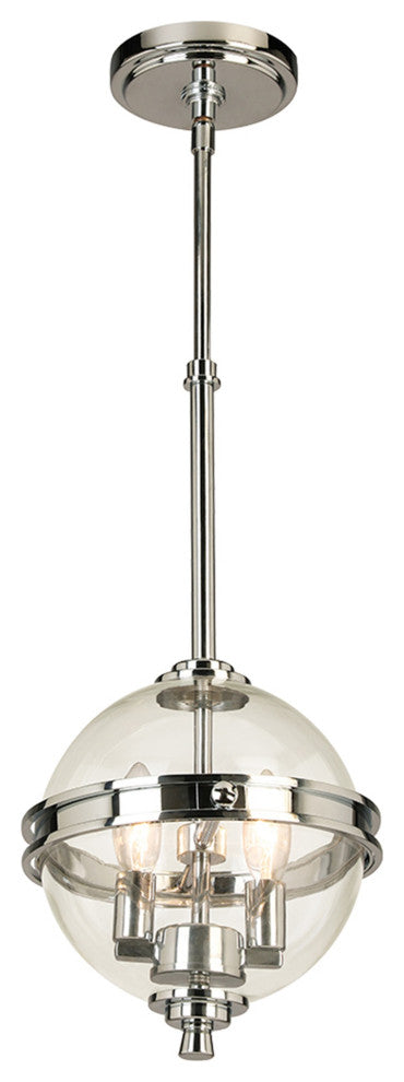 Cecilia, 2-Light Pendant, Chrome Finish, Clear Glass