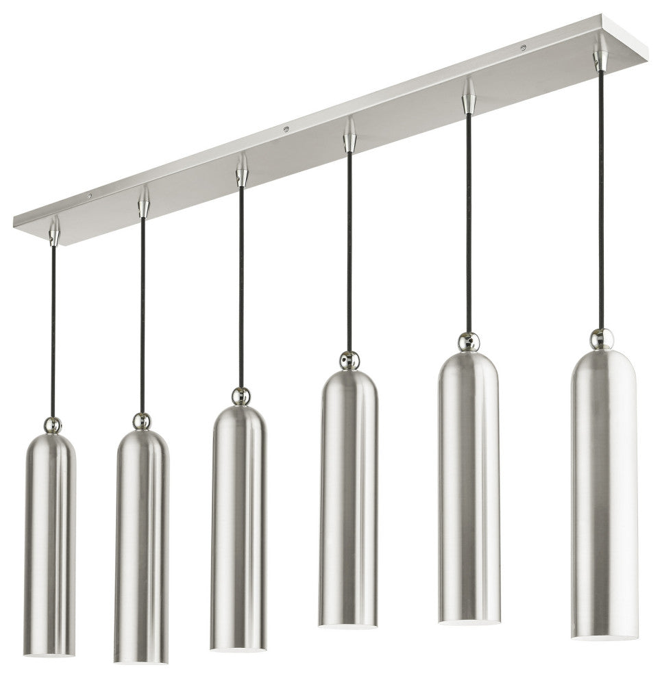 Brushed Nickel Mid Century Modern, Urban, Scandinavian Linear Pendant
