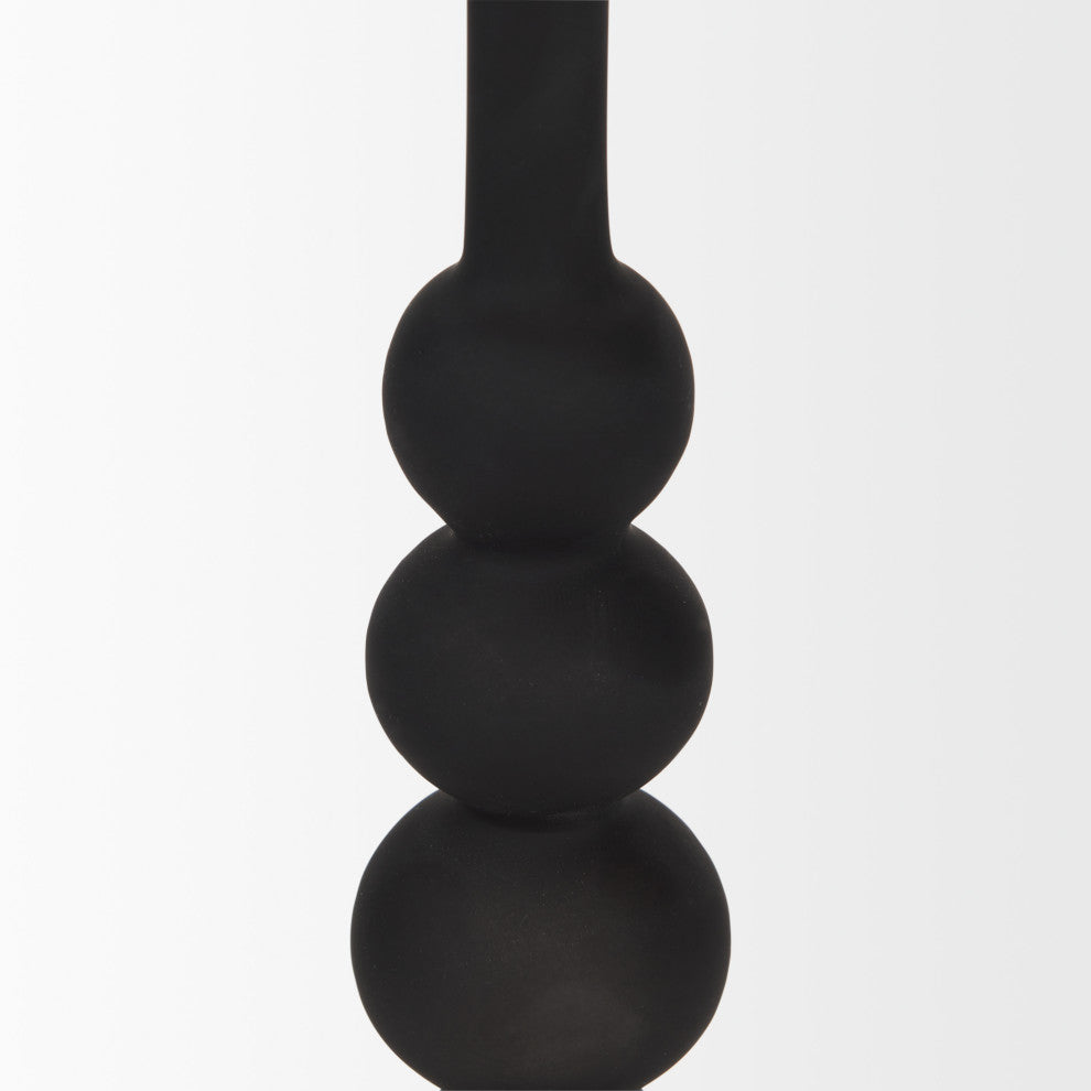 Haute Large Matte Black Blown Glass Candlestick
