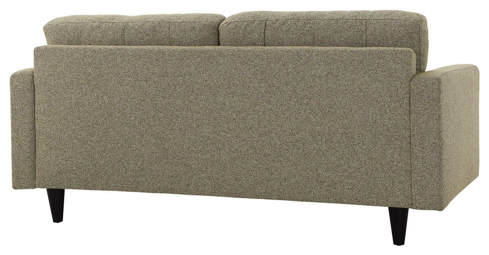 Modern Contemporary Loveseat, Oatmeal Fabric
