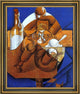 Juan Gris Glass  Cup and Bottle - 16" x 20" Framed Premium Canvas Print