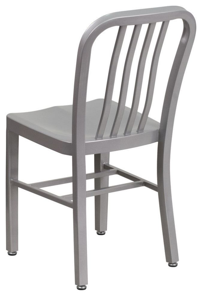 Silver Metal Indoor-Outdoor Chair
