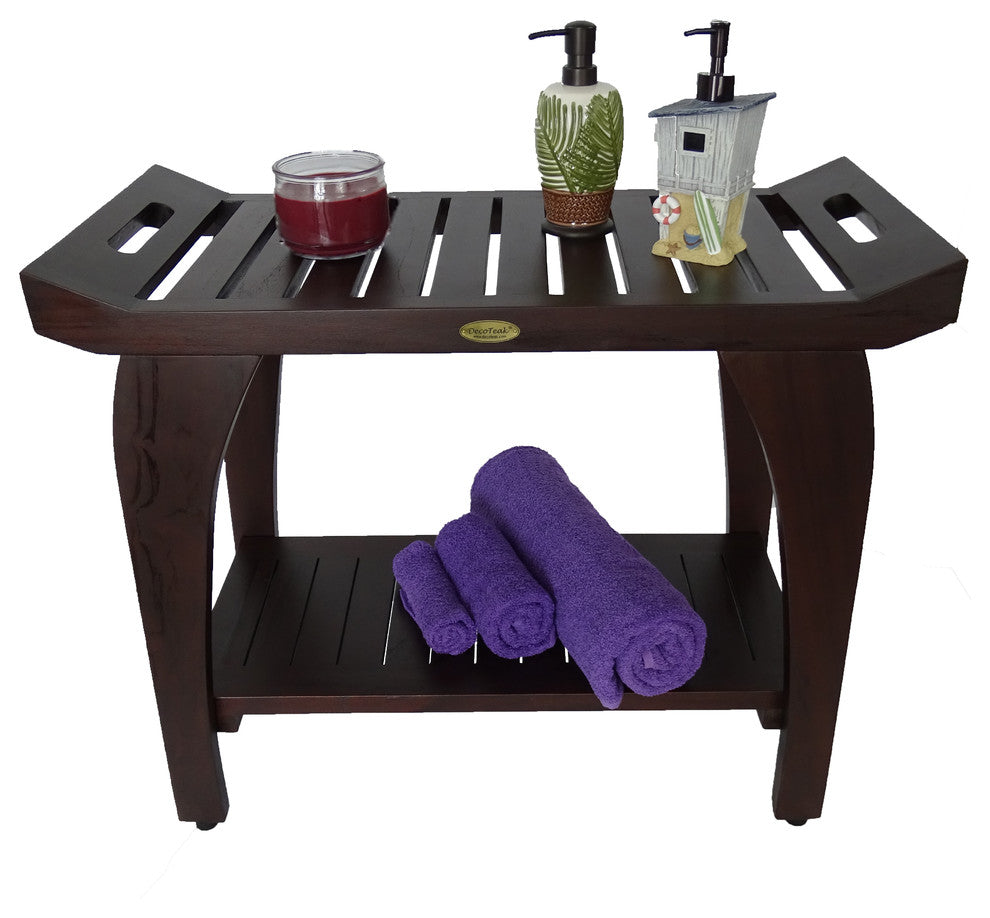 Tranquility Eastern Style Shower Bench With LiftAid Arms, 30"x23"