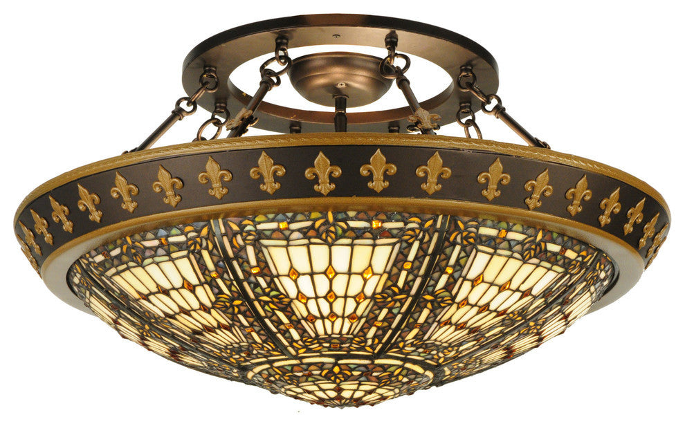 28W Fleur-de-lis Semi-Flushmount