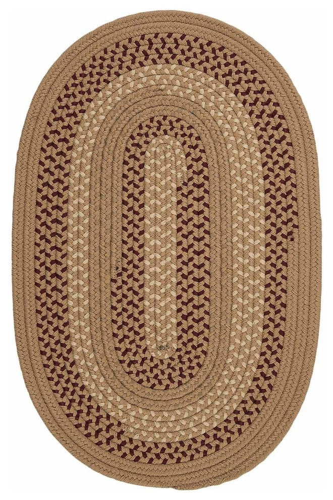 Colonial Mills Deerfield DF91 Taupe Traditional Area Rug, Oval 2'x6'