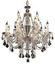 Elegant Alexandria Dining Room Light, Chrome Finish With Royal Cut Crystal