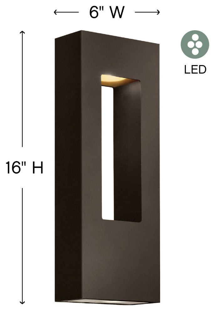 Hinkley Atlantis 16" Outdoor LED Wall Lantern, Bronze