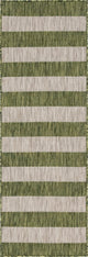Unique Loom Aqua Blue Striped Outdoor Area Rug, Green, Beige, 2' X 6'