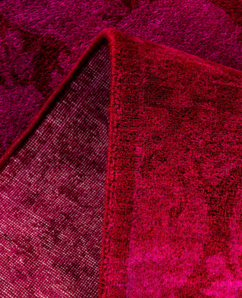 Overdyed One-of-a-Kind Hand-Knotted Area Rug Pink, 2' 7" x 8' 1"