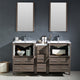 Torino 60" Gray Oak Modern Double Sink Bathroom Vanity, Faucet FFT1030CH