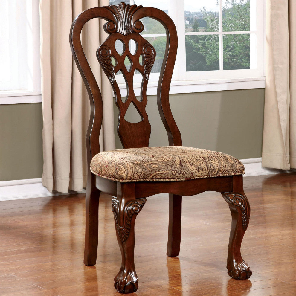Furniture of America Wilson Wood Padded Dining Chair in Brown Cherry (Set of 2)