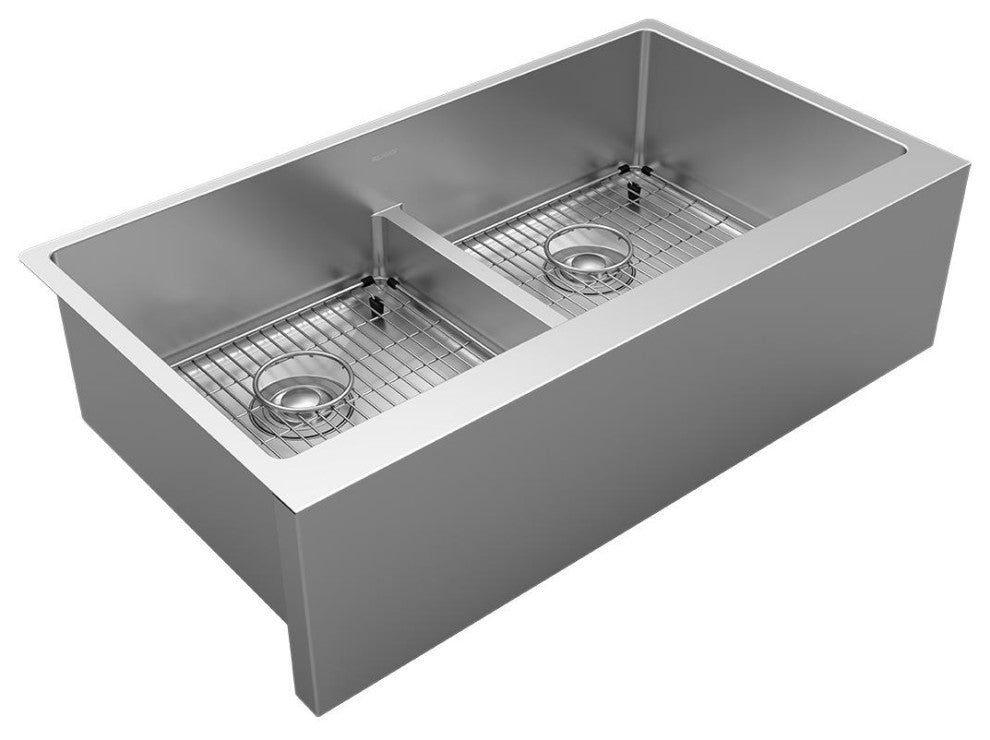 EFRUFFA3417DBG Elkay Crosstown 16 Gauge Stainless Steel Tall Farmhouse Sink Kit