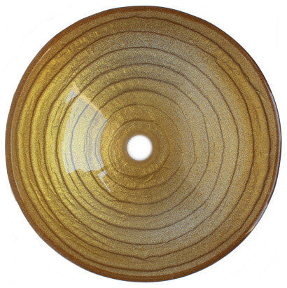 Above Counter Glass Vessel Basin - Golden