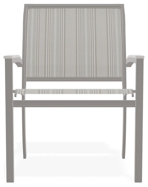 Bazza Sling Stackable Outdoor Dining Chair, Harbor/Warm Gray
