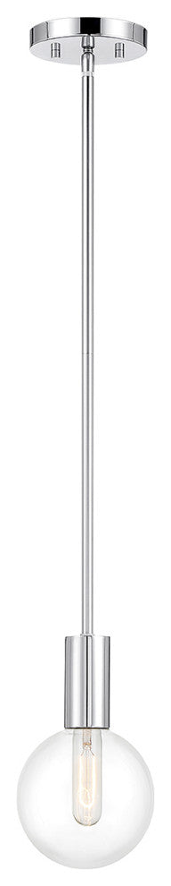 Wright 1-Light Mini-Pendant, Matte Black, Chrome