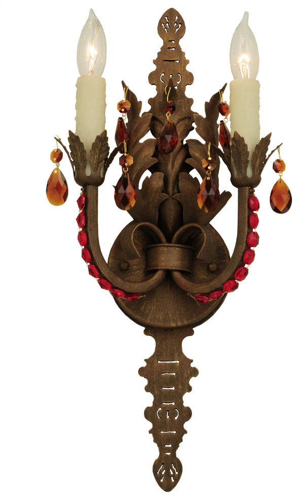 9W Grosetto 2 LT Crystal Wall Sconce