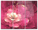 "Abstract Fractal Purple Flower" Digital Metal Wall Art, 3 Panels, 36"x28"