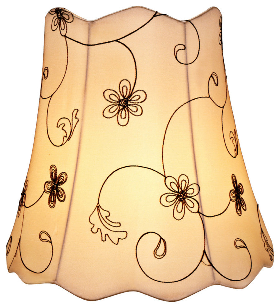 Aspen Creative 34064 Scallop Bell Spider Lamp Shade in Off White (10"x16"x15")