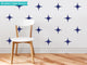 Retro Stars Fabric Wall Decal, Navy