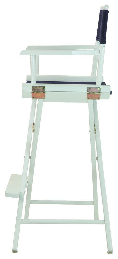 030" Director's Chair White Frame-Navy Blue Canvas