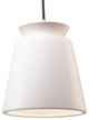 Radiance Trapezoid Pendant, Brushed Nickel, Matte White Shade, Black Cord LED