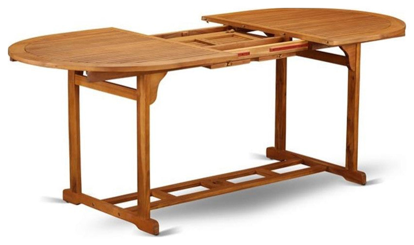 East West Furniture Beasley Wood Patio Dining Table in Natural Oil