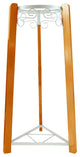 Goldwell Designs 32" 2-Step Metal & Wood Stand, White Metal