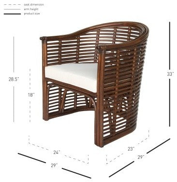 Knox Rattan Tub Chair, Earth Tone Brown