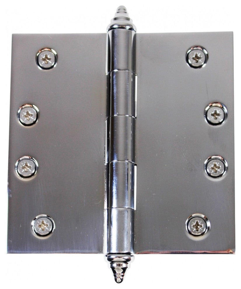 Chrome Solid Brass Cabinet Hinge Spear Tip 4" |