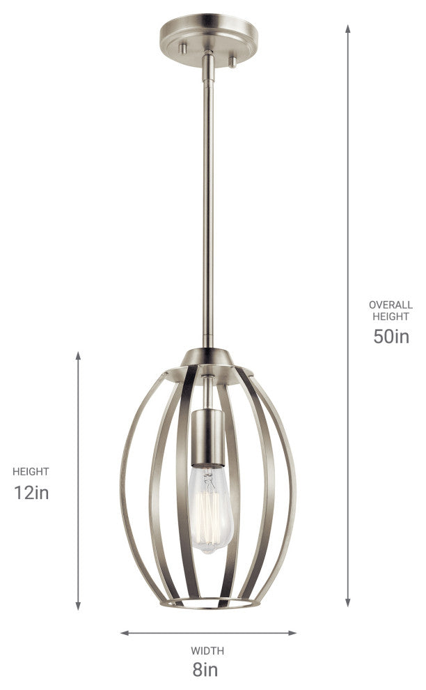 Pendant 1-Light, Brushed Nickel