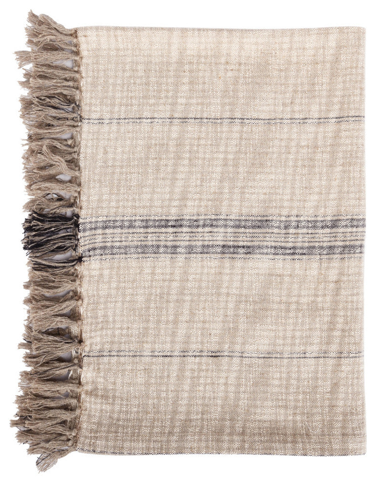 Lea 50"x 70" Throw Blanket, Ivory