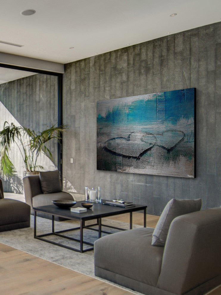 "Hearts Connected" Painting Print on Brushed Aluminum, 45"x30"