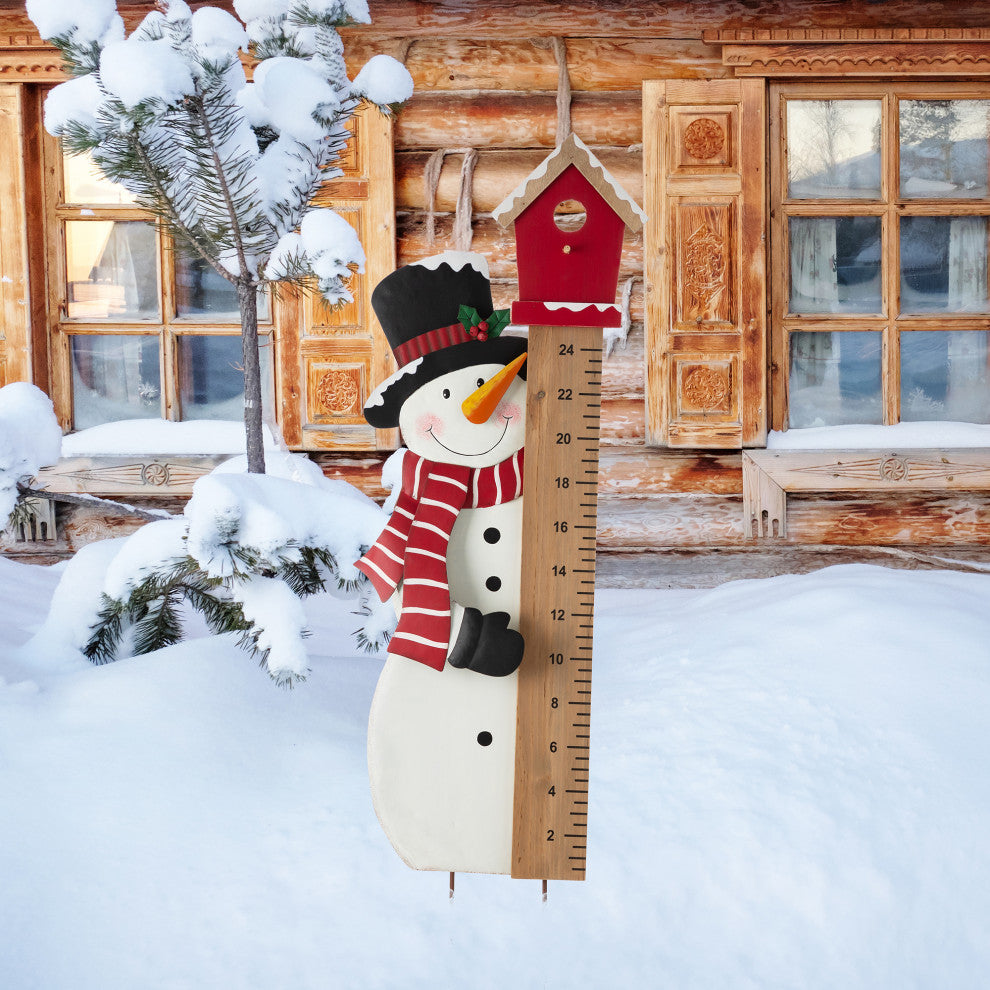 40"H Snowman Snow Gauge Yard Stake or Wall Decor
