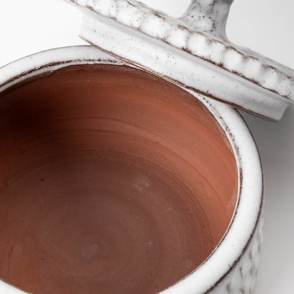 Azul, Small 5L x 5W Gray Ceramic Detailed Decorative Box