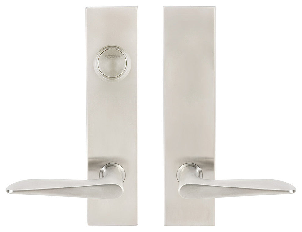 Ecco Lever, Tubular Dummy Entry With Dummy Cylinder, LH, Satin Stainless Steel