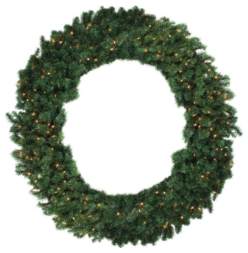 60" Pre-Lit Deluxe Windsor Pine Artificial Christmas Wreath, Clear Lights