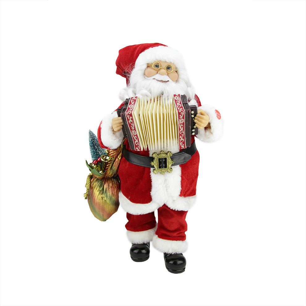 18" Battery Operated Musical Santa In Walking Pose