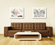 Oceania, Australia New Zealand Old Map Print On Canvas With Frame 28" X 37"