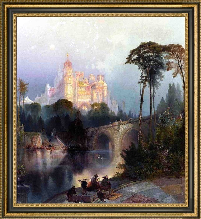 Thomas Moran Fantastic Landscape Framed Premium Canvas Print, 20"x25"