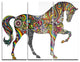 "Rainbow Patterned Horse" Digital Metal Wall Art, 3 Panels, 36"x28"