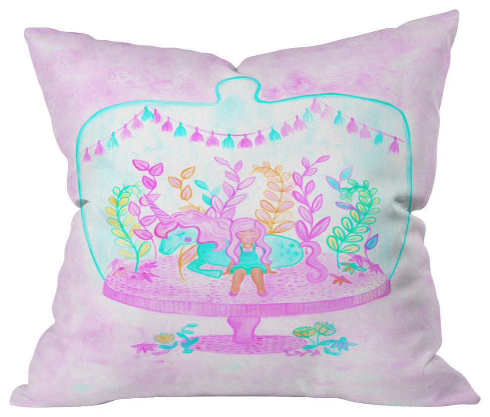 Deny Designs Dash And Ash Unicorn Hideaway Outdoor Throw Pillow