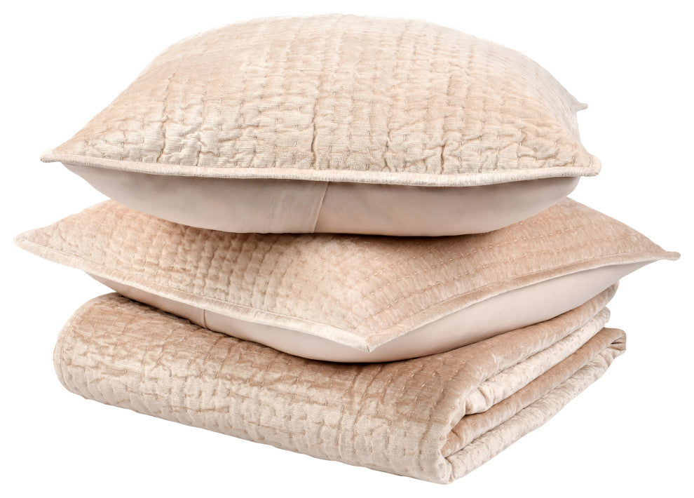 Dimitry 3-Piece 100% Rayon Velvet Quilt Set by Kosas Home