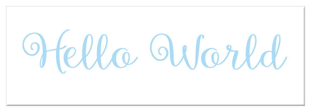 Hello World 12"x36" Canvas Wall Art, Blue
