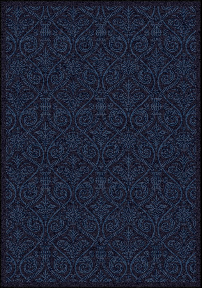Any Day Matinee Rug, Damascus, Navy, 5'4"x7'8"