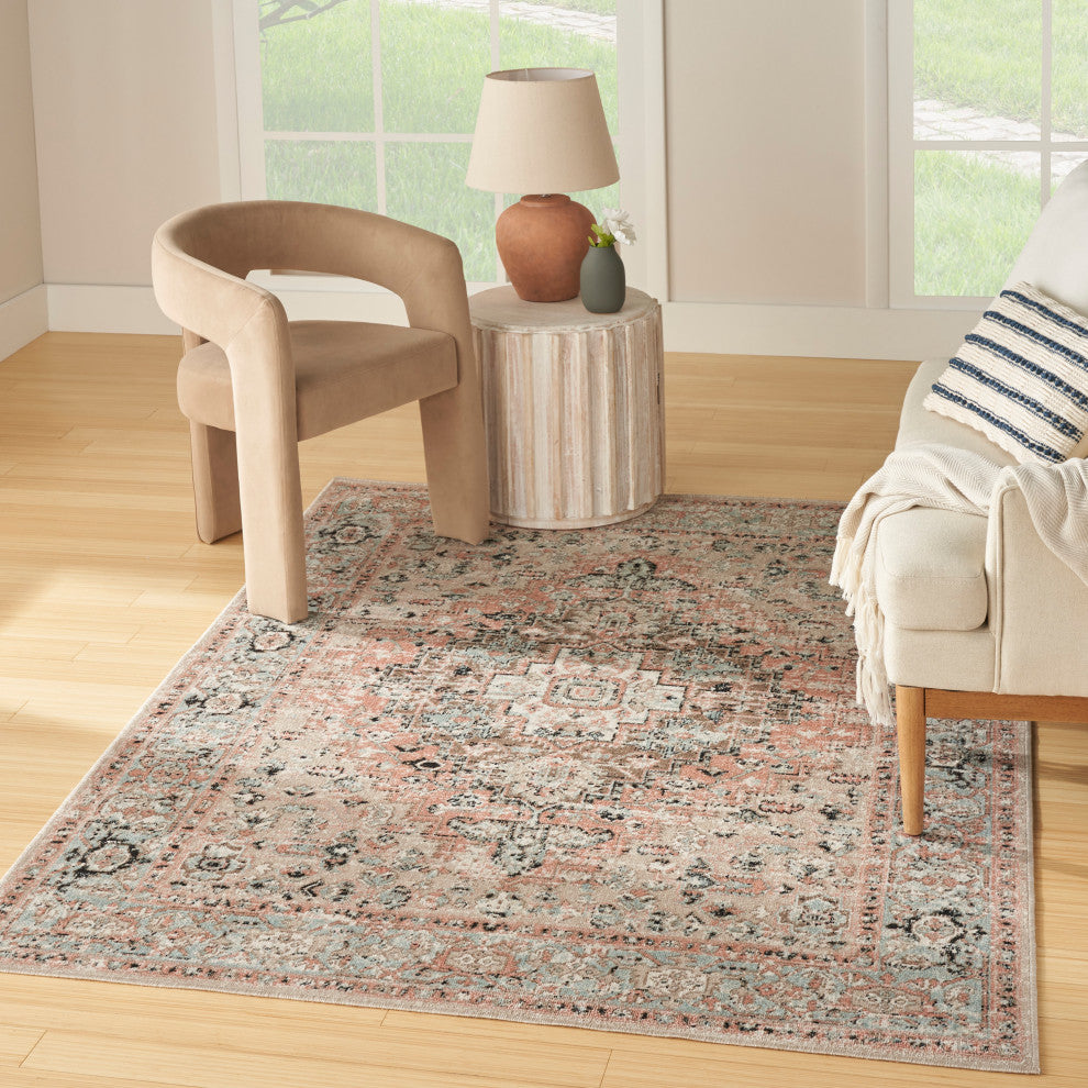 Nourison Washable Decor 5'3" x 7' Peach Vintage Indoor Rug