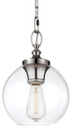 1-Light Tabby Mini Pendant, Polished Nickel