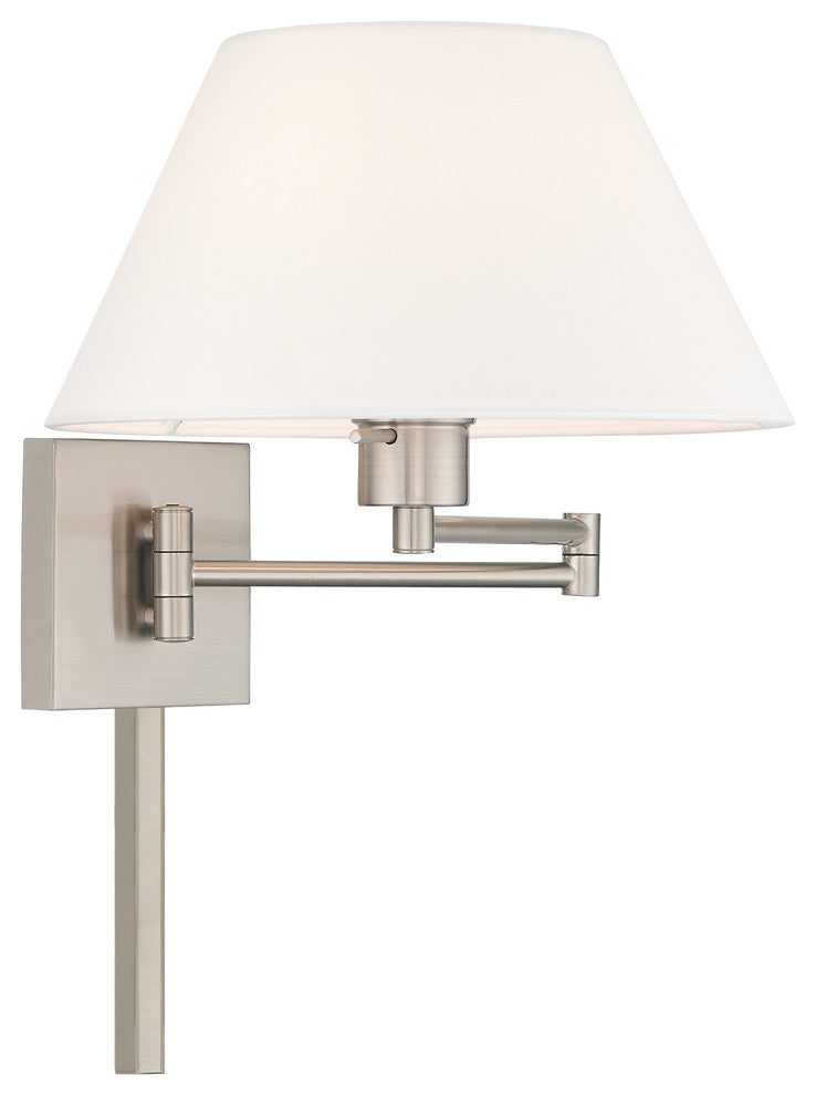 Livex Lighting Brushed Nickel 1-Light Swing Arm Wall Lamp