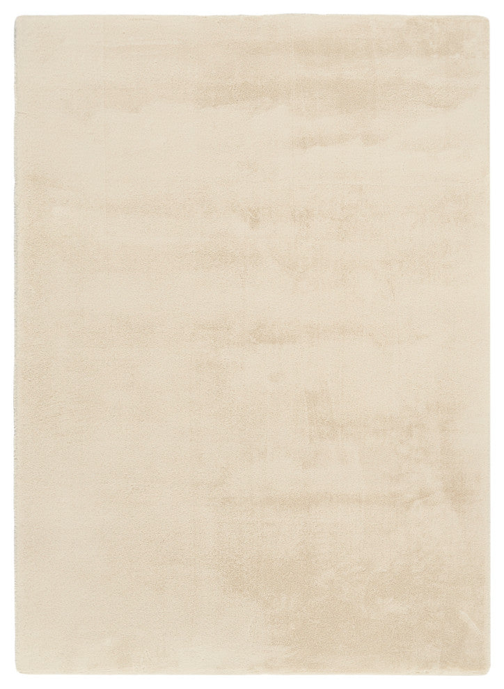 Nourison Soft Plush Rabbit Fur 5' x 7' Beige Contemporary Indoor Rug