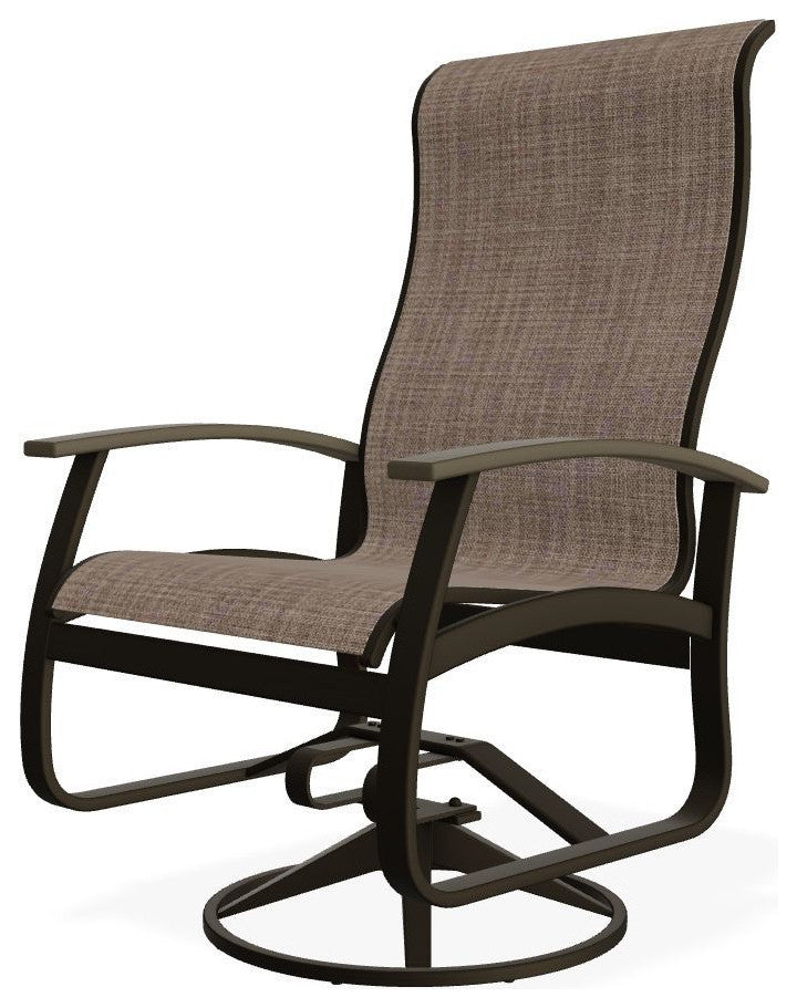 Belle Isle Sling Outdoor Swivel Rocker, Augustine Fennel/Beachwood